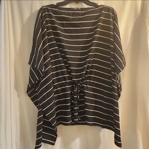 American Living Brand New Black and White Striped Empire SleeveBlouse Sz S/M